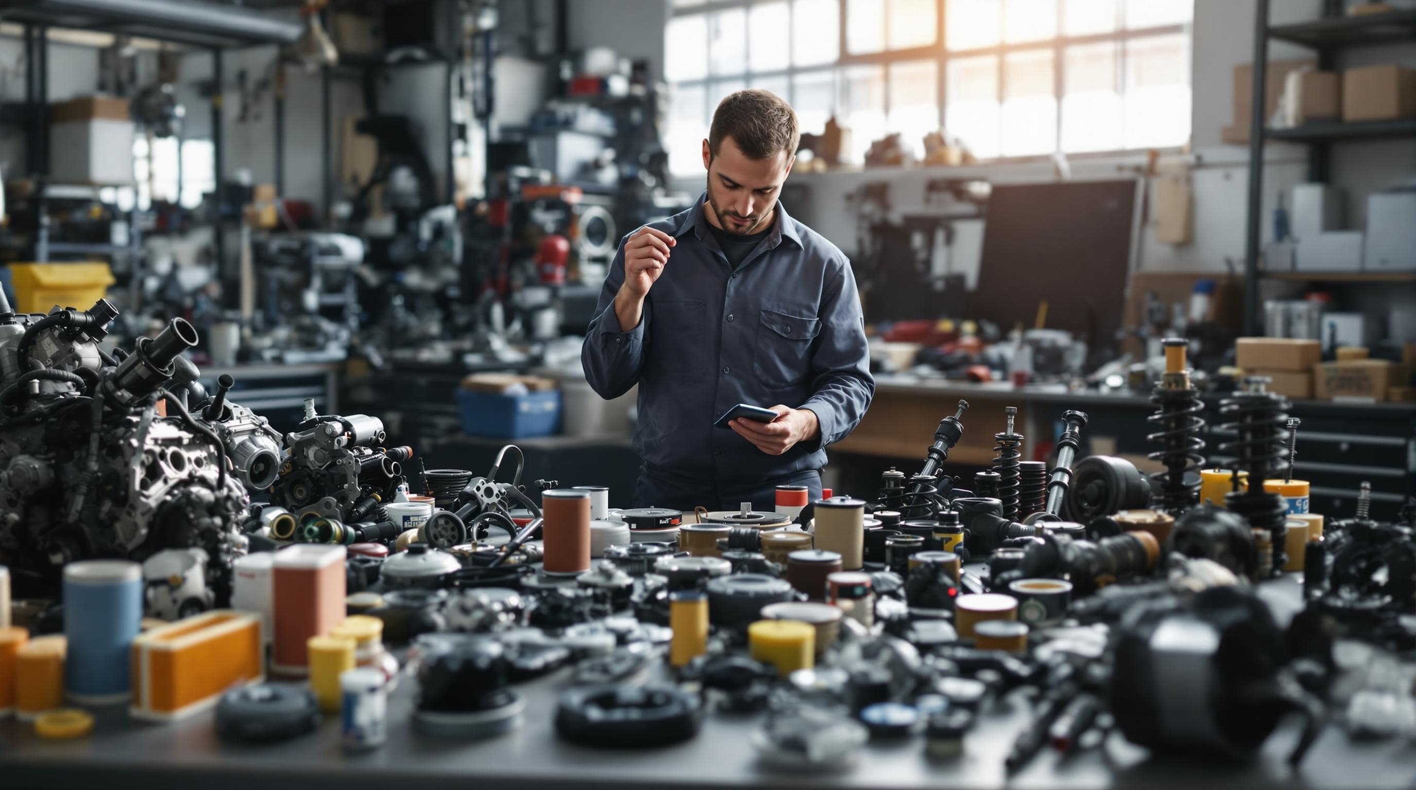 atelier avec pièces auto occasion